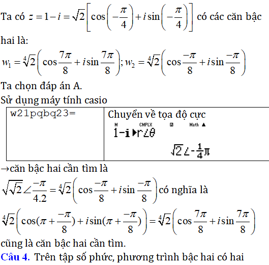 65 bài tập trắc nghiệm phương trình bậc hai với hệ số thực trên tập số phức có lời giải - Toán lớp 12