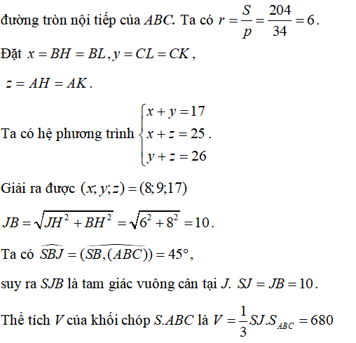 65 bài tập trắc nghiệm Thể tích khối đa diện có lời giải - Toán lớp 12