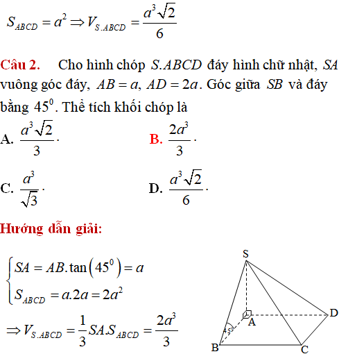 65 bài tập trắc nghiệm Thể tích khối đa diện có lời giải - Toán lớp 12