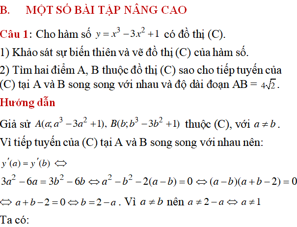 70 bài tập tiếp tuyến của đồ thị hàm số có lời giải (phần 1) - Toán lớp 12