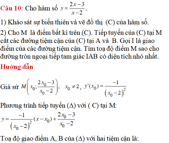 70 bài tập tiếp tuyến của đồ thị hàm số có lời giải (phần 1) - Toán lớp 12