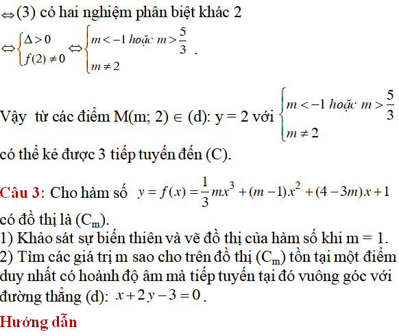 70 bài tập tiếp tuyến của đồ thị hàm số có lời giải (phần 1) - Toán lớp 12