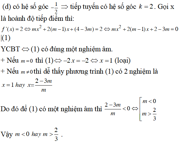 70 bài tập tiếp tuyến của đồ thị hàm số có lời giải (phần 1) - Toán lớp 12