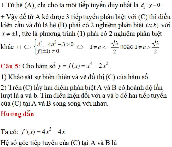 70 bài tập tiếp tuyến của đồ thị hàm số có lời giải (phần 1) - Toán lớp 12