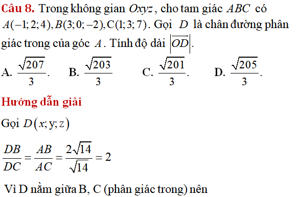 75 bài tập trắc nghiệm Hệ trục tọa độ trong không gian có lời giải - Toán lớp 12