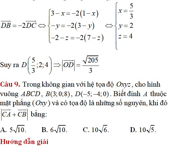 75 bài tập trắc nghiệm Hệ trục tọa độ trong không gian có lời giải - Toán lớp 12