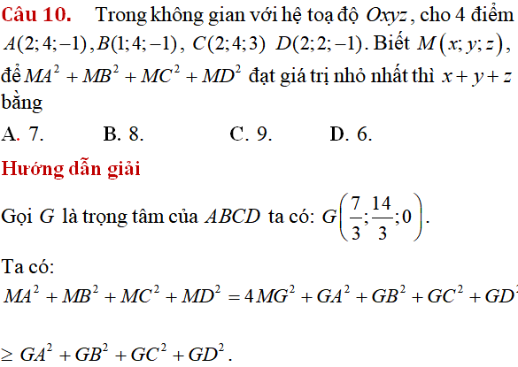 75 bài tập trắc nghiệm Hệ trục tọa độ trong không gian có lời giải - Toán lớp 12