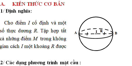 90 bài tập trắc nghiệm Phương trình mặt cầu có lời giải - Toán lớp 12