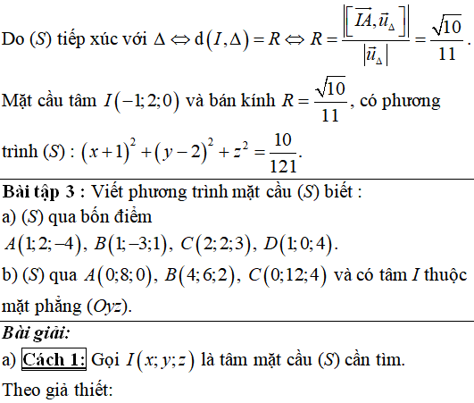 90 bài tập trắc nghiệm Phương trình mặt cầu có lời giải - Toán lớp 12