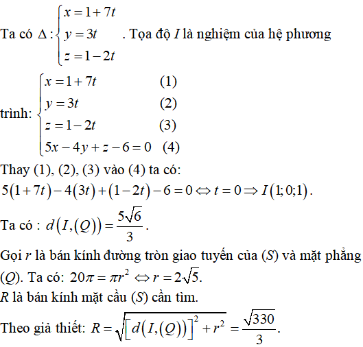 90 bài tập trắc nghiệm Phương trình mặt cầu có lời giải - Toán lớp 12