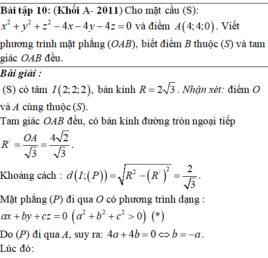 90 bài tập trắc nghiệm Phương trình mặt cầu có lời giải - Toán lớp 12