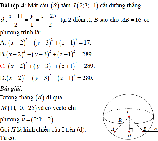 90 bài tập trắc nghiệm Phương trình mặt cầu có lời giải - Toán lớp 12