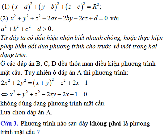 90 bài tập trắc nghiệm Phương trình mặt cầu có lời giải - Toán lớp 12