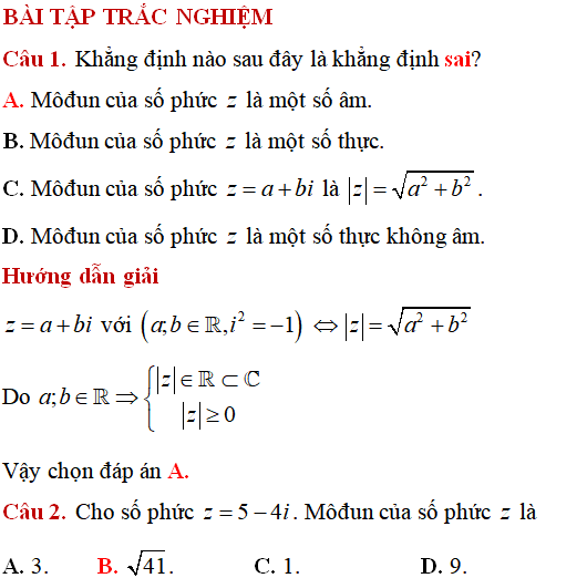 90 bài toán các phép toán trên tập số phức có lời giải (phần 1) - Toán lớp 12