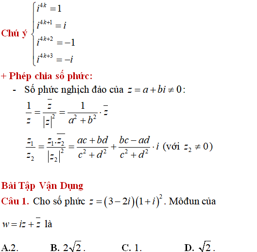 90 bài toán các phép toán trên tập số phức có lời giải (phần 1) - Toán lớp 12