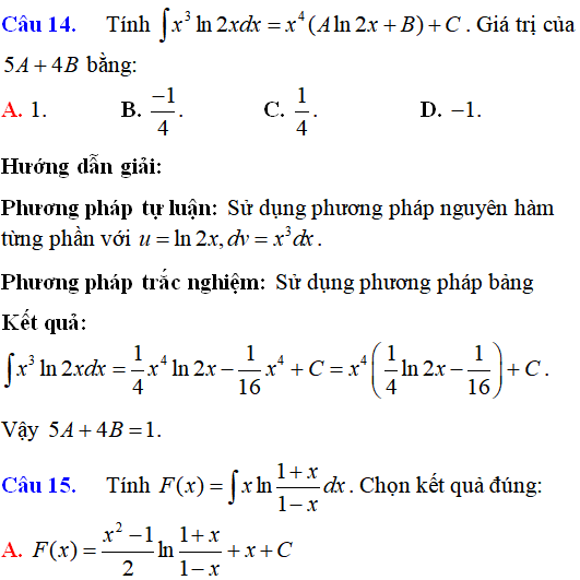 Bài tập Nguyên hàm của hàm số chứa căn thức có lời giải - Toán lớp 12