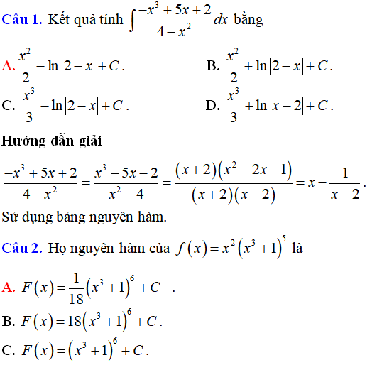 Bài tập Nguyên hàm của hàm số đa thức, phân thức có lời giải (vận dụng cao) - Toán lớp 12