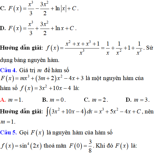 Bài tập Nguyên hàm của hàm số đa thức, phân thức có lời giải (vận dụng cao) - Toán lớp 12