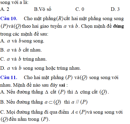 Bài tập Quan hệ song song trong không gian cơ bản có lời giải - Toán lớp 12