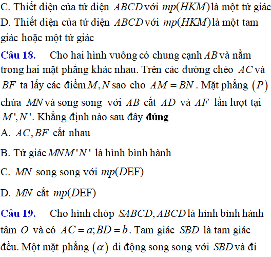 Bài tập Quan hệ song song trong không gian nâng cao có lời giải - Toán lớp 12