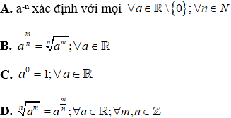 Bộ 198 bài tập Lũy thừa, mũ, logarit cơ bản