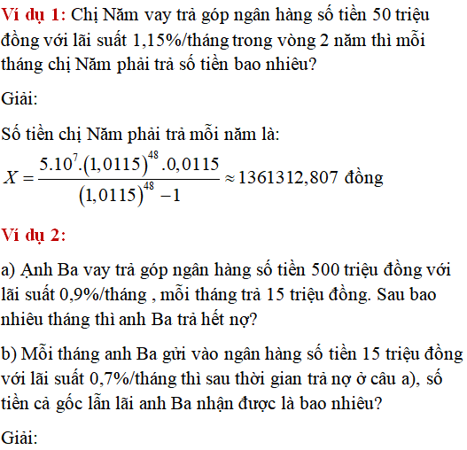 Các bài toán thực tế lớp 12 có lời giải - Toán lớp 12