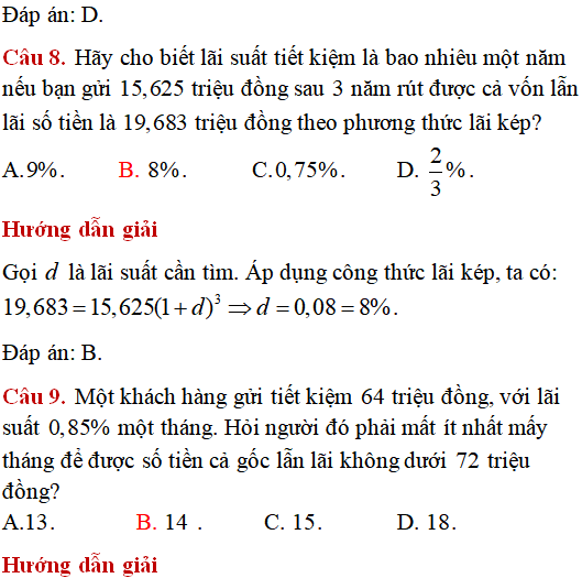 Các bài toán thực tế lớp 12 có lời giải - Toán lớp 12