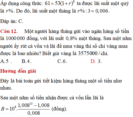 Các bài toán thực tế lớp 12 có lời giải - Toán lớp 12