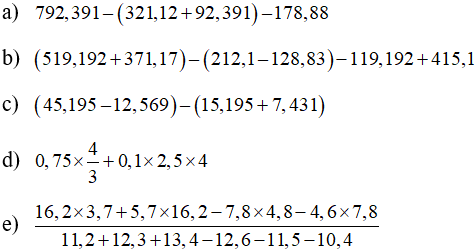 Các bài toán Tính giá trị của biểu thức lớp 5 (Ôn thi vào lớp 6)