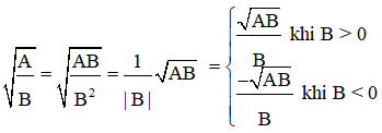 Các công thức biến đổi căn bậc hai