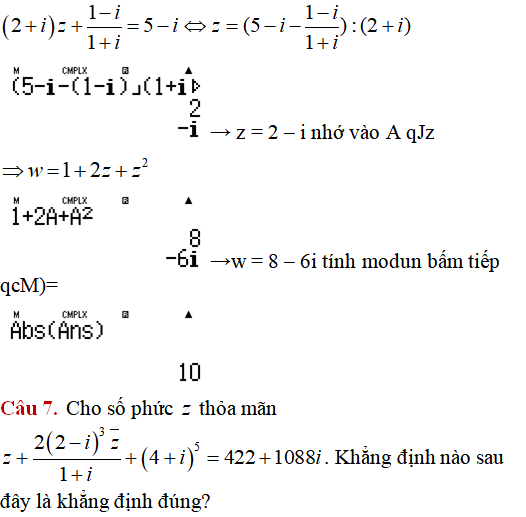 Các phép toán trên tập số phức có lời giải - Toán lớp 12