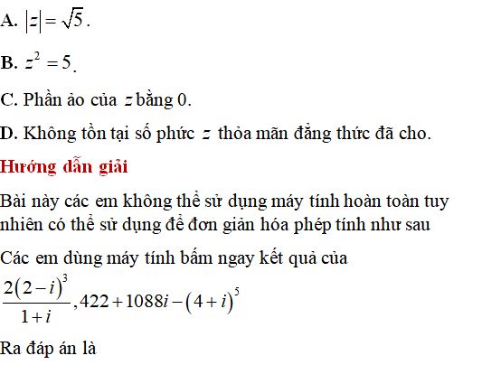 Các phép toán trên tập số phức có lời giải - Toán lớp 12