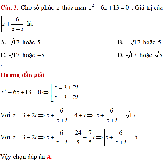 Các phép toán trên tập số phức có lời giải - Toán lớp 12