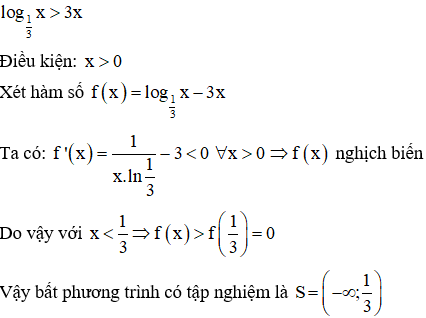 Công thức giải bất phương trình lôgarit hay nhất