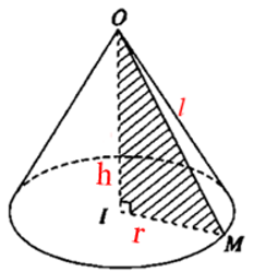Công thức tính diện tích hình nón