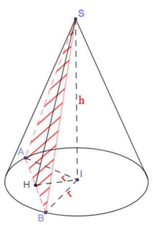 Công thức tính diện tích thiết diện hình nón