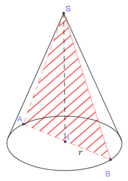 Công thức tính diện tích thiết diện hình nón