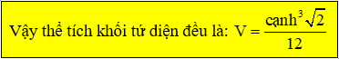Công thức tính thể tích khối chóp