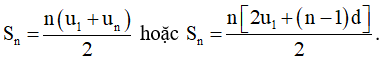 Công thức tính tổng n số hạng của cấp số cộng hay nhất - Toán lớp 11