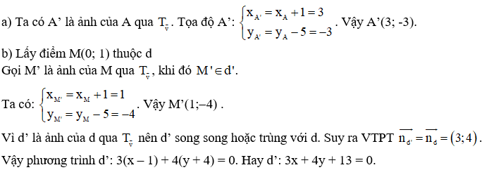 Công thức về phép tịnh tiến hay nhất