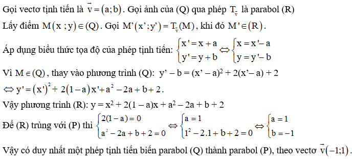 Công thức về phép tịnh tiến hay nhất