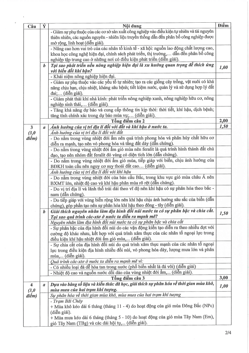 Đề thi HSG Địa lí Quốc gia 2025-2026 có lời giải (ngày 1)