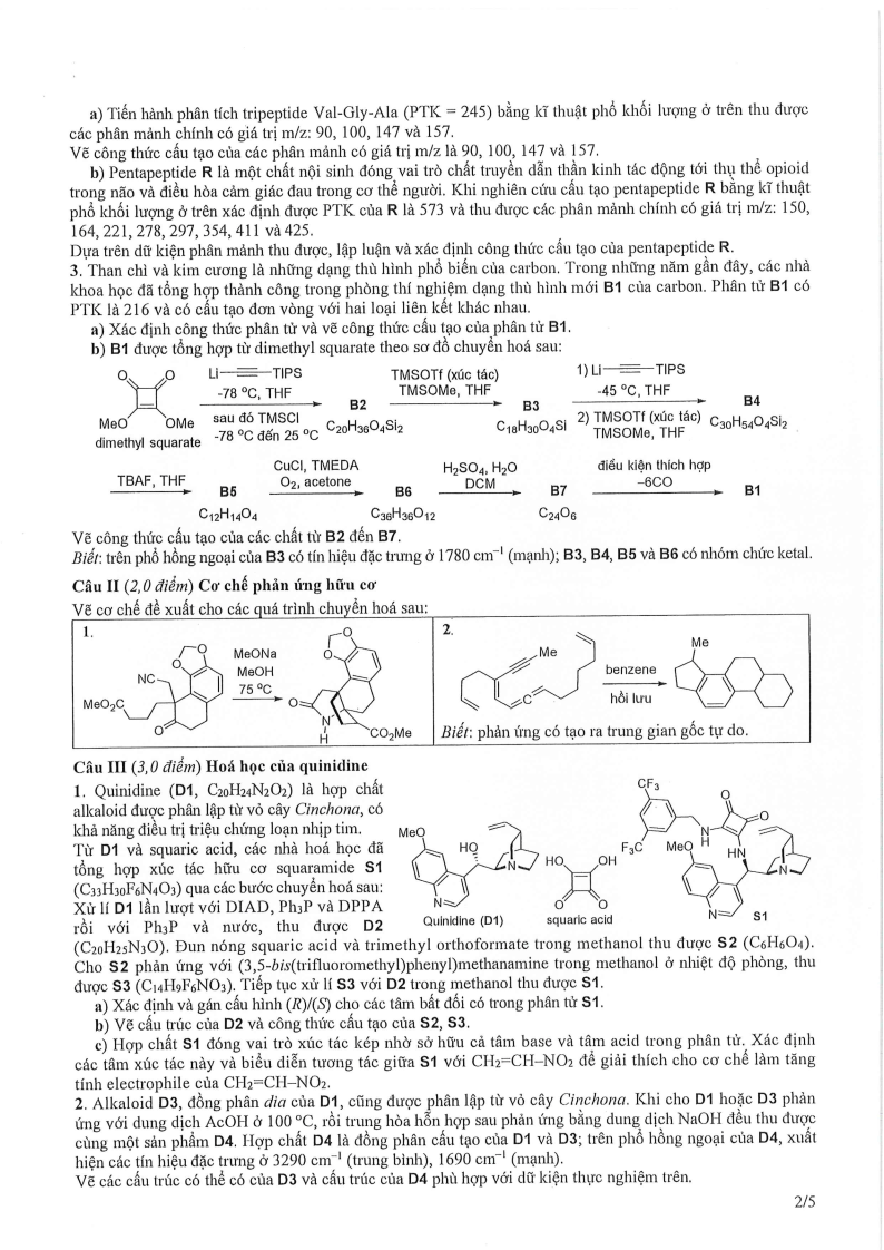 Đề thi HSG Hóa học Quốc gia 2025-2026 có lời giải (ngày 2)