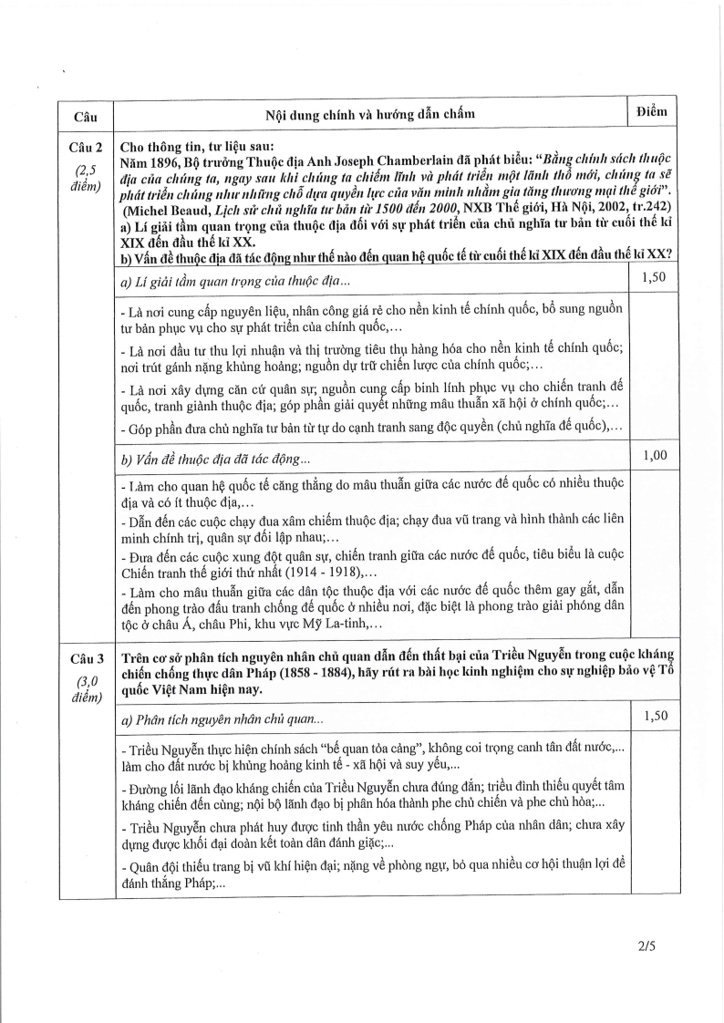 Đề thi HSG Lịch sử Quốc gia 2025-2026 có lời giải (ngày 1)