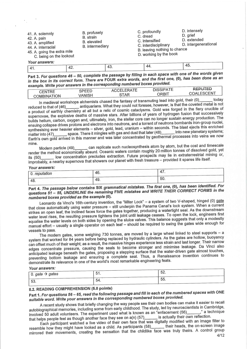 Đề thi HSG Tiếng Anh Quốc gia 2025-2026 có lời giải (ngày 1)