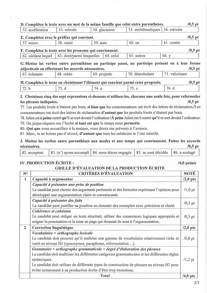 Đề thi HSG Tiếng Pháp Quốc gia 2025-2026 có lời giải (ngày 1)