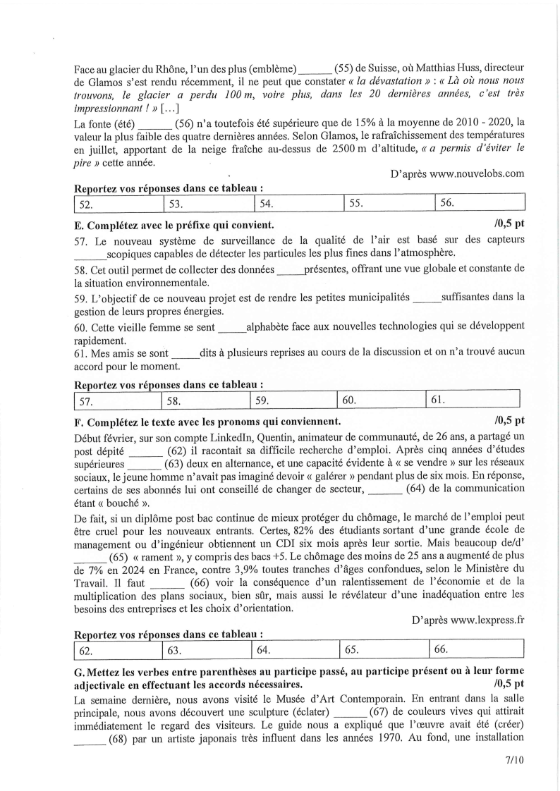 Đề thi HSG Tiếng Pháp Quốc gia 2025-2026 có lời giải (ngày 1)