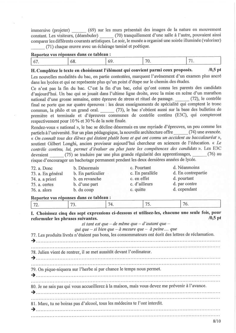 Đề thi HSG Tiếng Pháp Quốc gia 2025-2026 có lời giải (ngày 1)