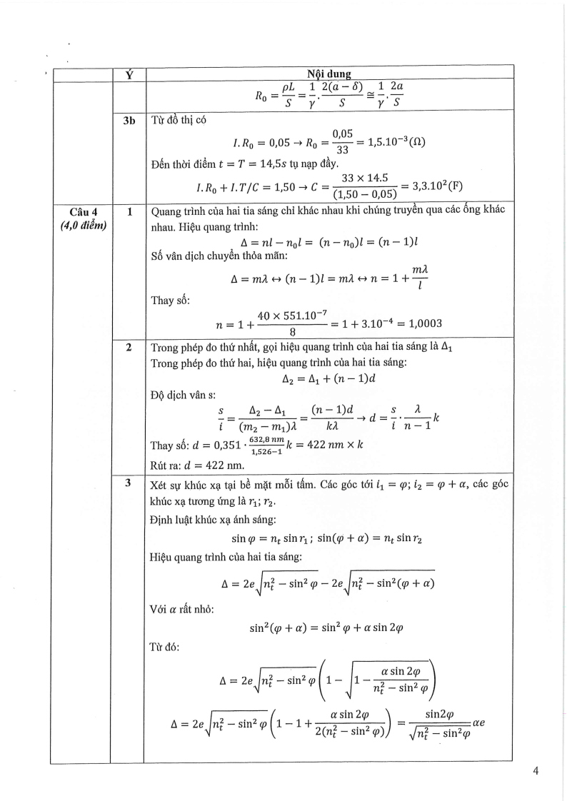 Đề thi HSG Vật lý Quốc gia 2025-2026 có lời giải (ngày 1)