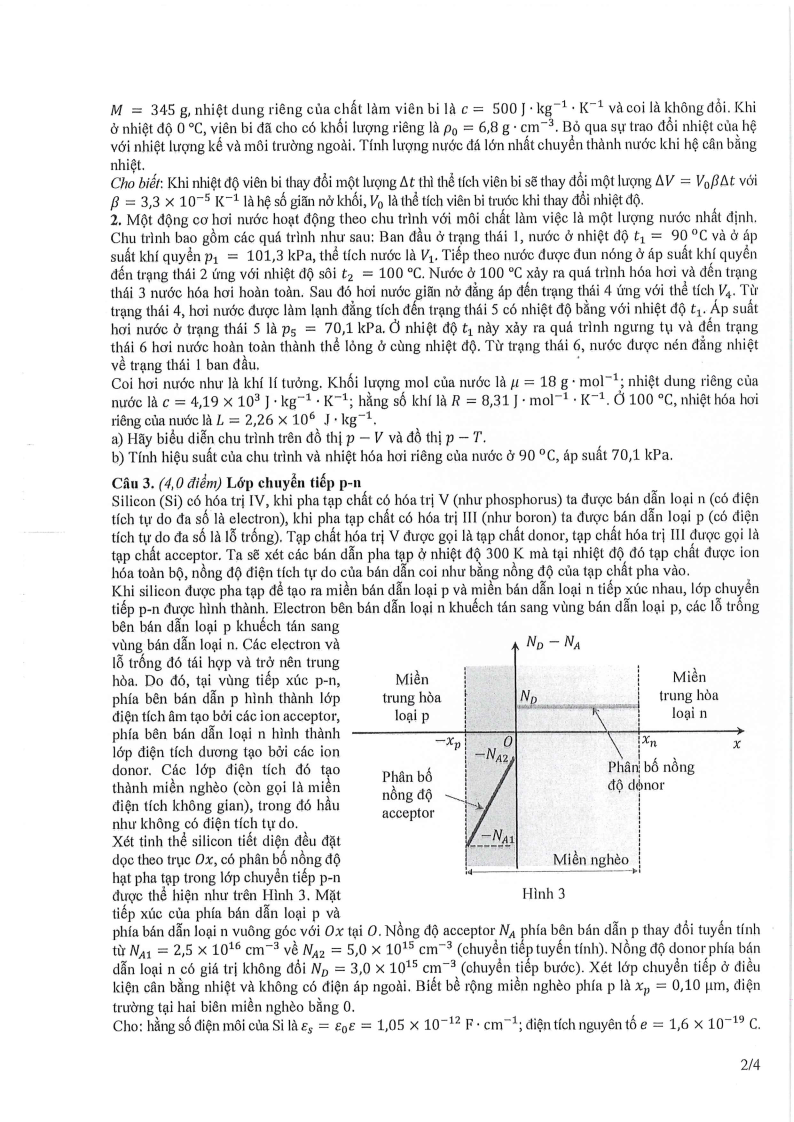 Đề thi HSG Vật lý Quốc gia 2025-2026 có lời giải (ngày 2)